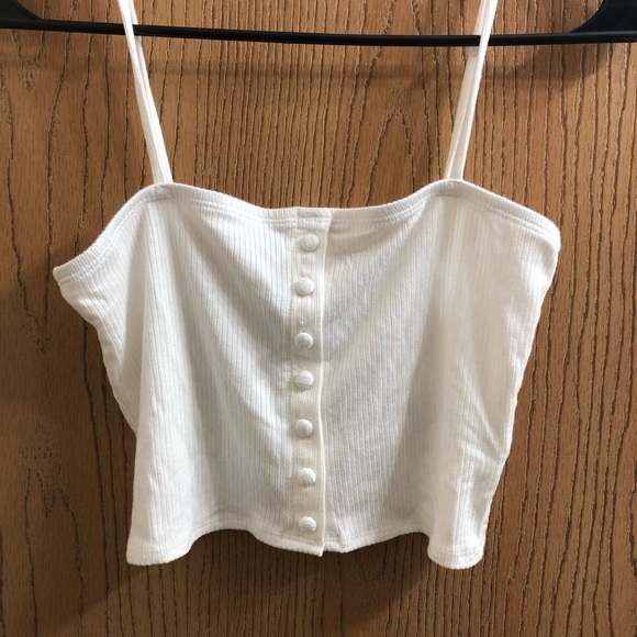 White button up crop top - Picture 1 of 6